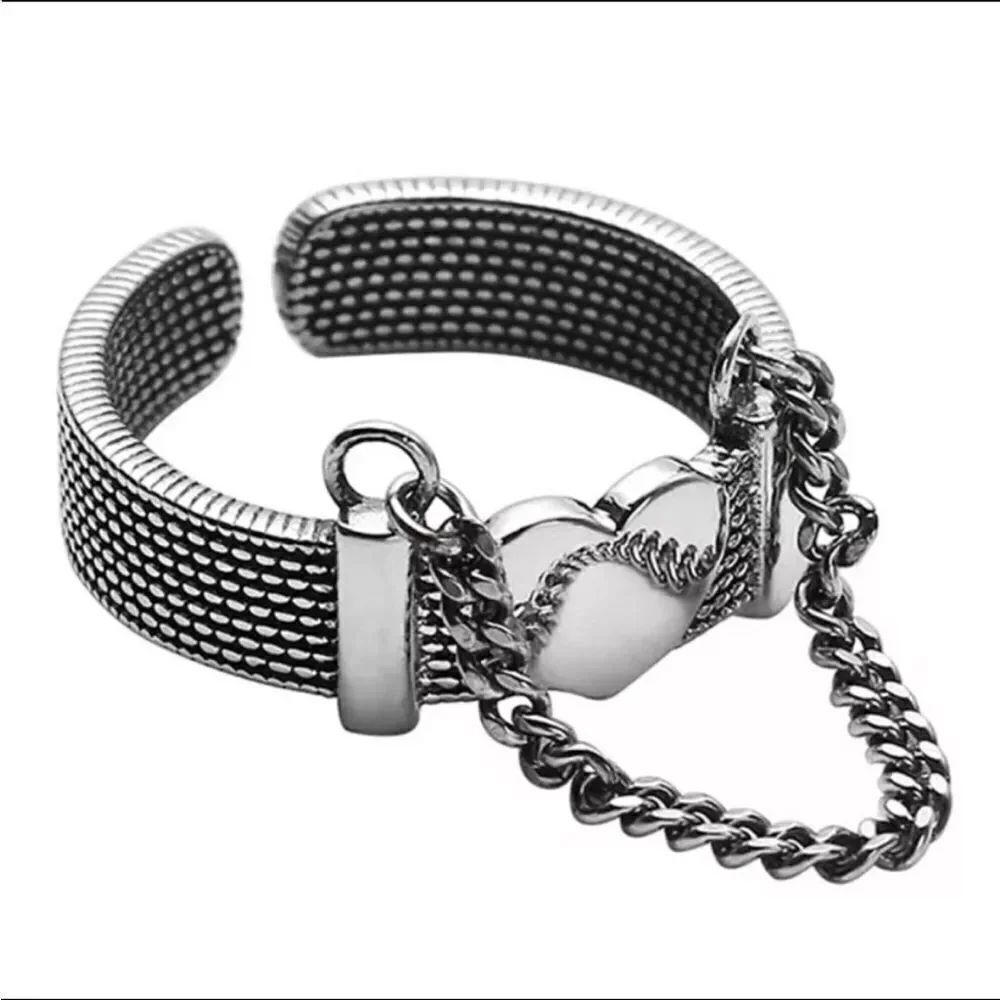 Heart Chain Adjustable 925 ring - Picture 6 of 7